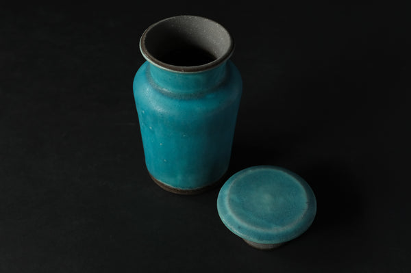 Turquoise Blue Lidded Bottle