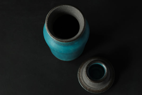 Turquoise Blue Lidded Bottle