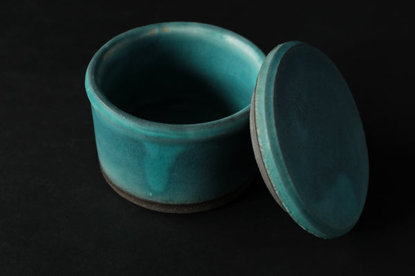 Turquoise Blue Salt Pot