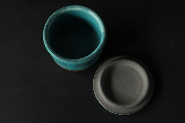 Turquoise Blue Salt Pot